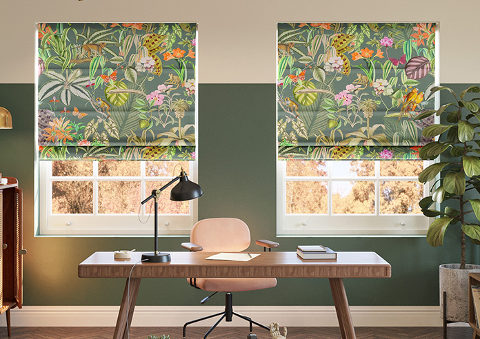 Barbados, Lush Green - Motorised Roman Blind - Image 3